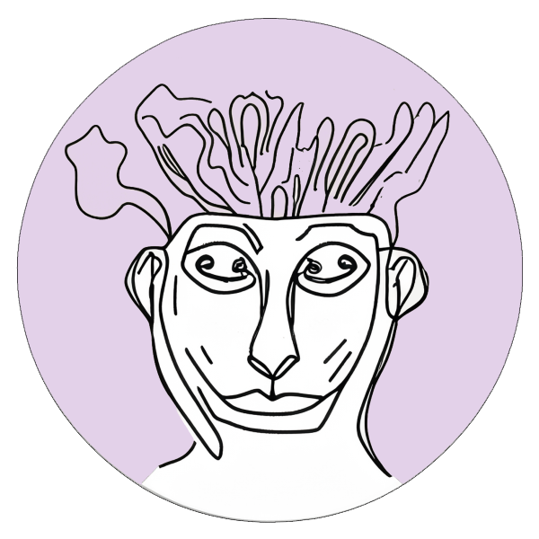 The Bibelotages logo, designed by Leigh Kotsidilis; a line drawing of a Hermes Trismegistus, god and mythological alchemist